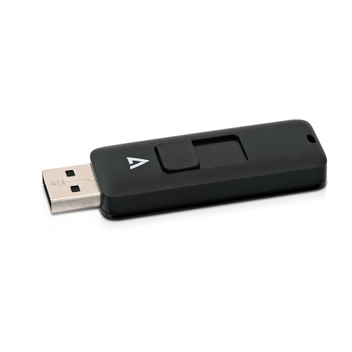 Picture of V7 Memory VF232GAR-3N 32GB - USB 2.0 Flash Drive with Retractable USB Connector, Black