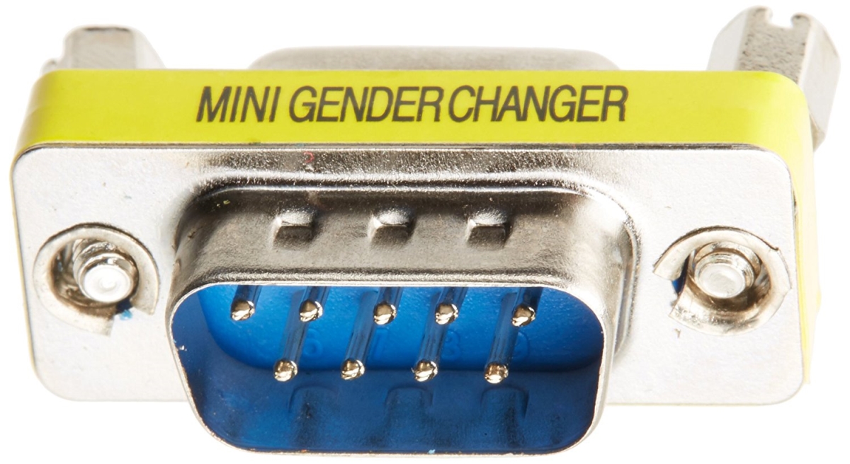 Picture of 4XEM 4X9PINMF Serial 9 Pin Gender Changer Male & Female Slim Line Adapter