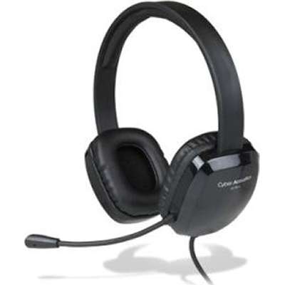 Picture of Cyber Acoustics AC-6012 USB Stereo Headset K-12 Durable In-Line Volume Control Adjustable Vinyl Ear Pad