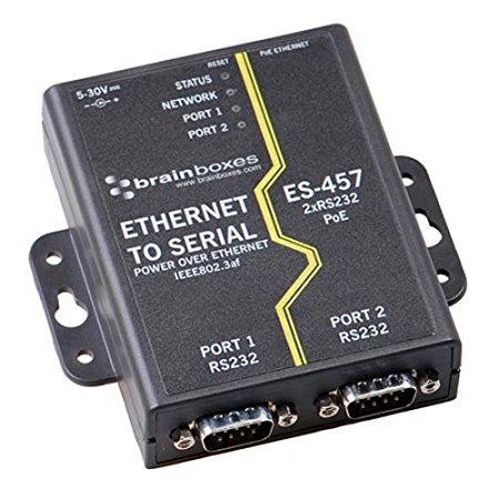Picture of Brainboxes ES-457 Power Over Ethernet 2 RS232 PoE IEEE 802 3AT & 3AF PoE Compatible - Black