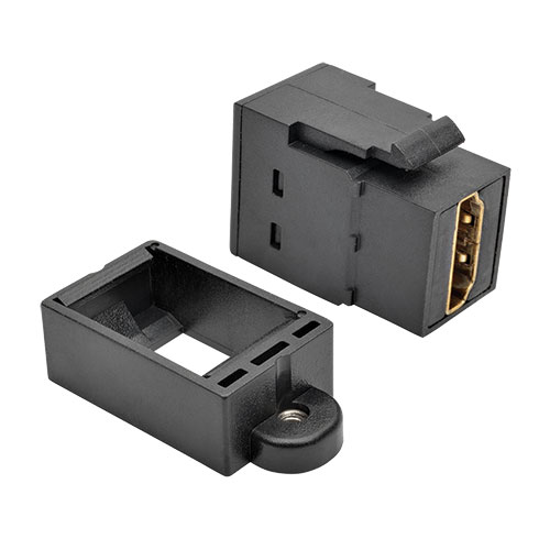 HDMI All-in-One Keystone Panel Mount Coupler Female to Female, Black