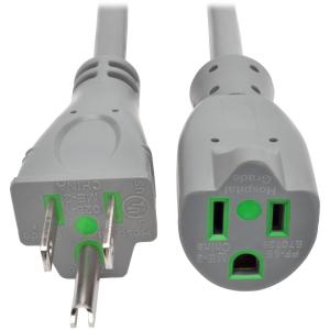 6 ft. Hospital Medical Grade 15A 14 AWG Gray Power Extension Cord