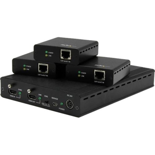 Startech - 3 Port HDBaseT Extender Kit with 3 Receivers - 1x3 HDMI over CAT5 Splitter - 1-to-3 HDBaseT Distribution System - Up to