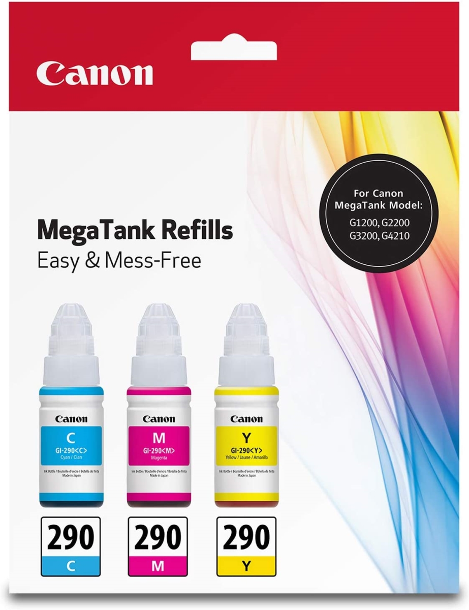 Picture of Canon 1596C005 Gi-290 CMY Ink Bottle Value Pack&#44; Magenta&#44; Cyan & Yellow - Pack of 3