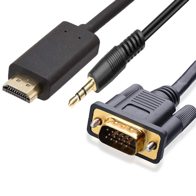 Picture of 4Xem 4XHDMIVGA3FT 3.5 mm HDMI to VGA Active Adapter with Audio Cable