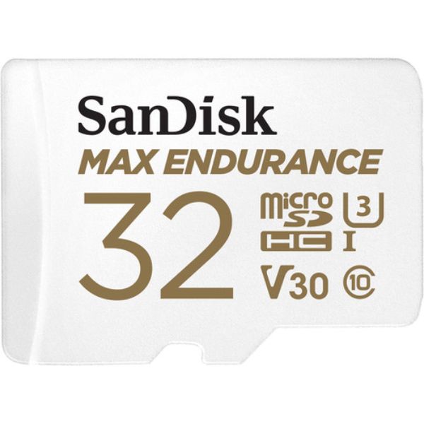Picture of SanDisk SDSQQVR-032G-AN6IA 100-40MBs U3 V30 C10 microSDHC Memory Card with SD Adapter
