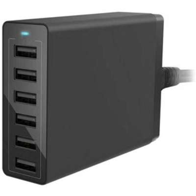 Picture of 4XEM 4XPOWER6USB 6 Port 50W 10AMP USB-A Charger Wall Charger Black