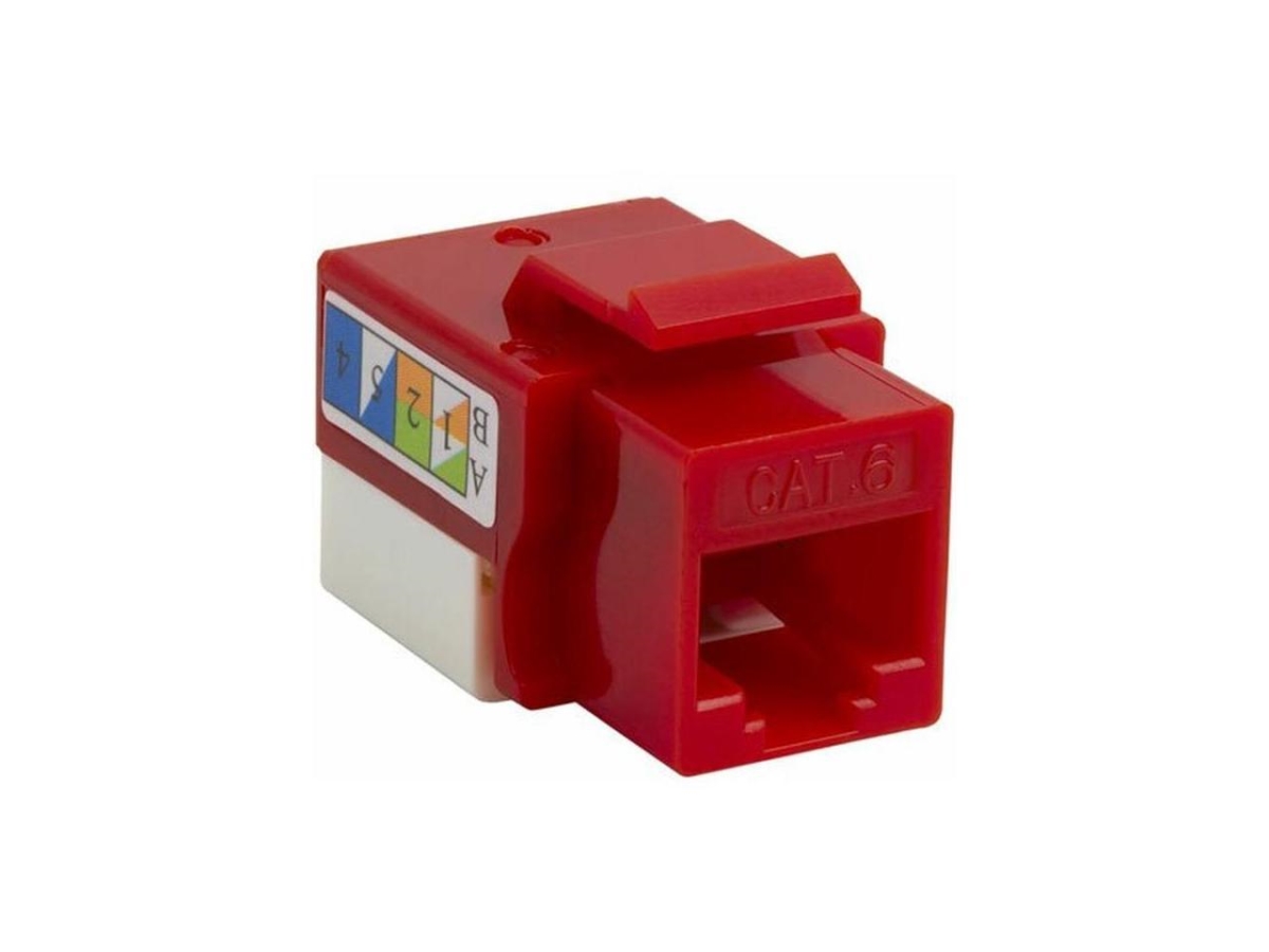 Picture of 4xem 4XKJC6RD10PK Punch Down Unshielded Cat6 RJ45 Keystone Jack&#44; Red - Pack of 10