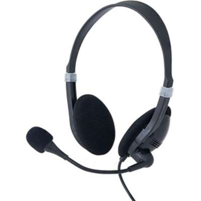 Plug-N-Play Stereo Headset with Mic - Black - Wired - Ergonomic Design