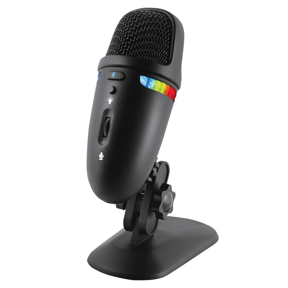 USB Microphone with Multi Colored Lights Dual Pattern
