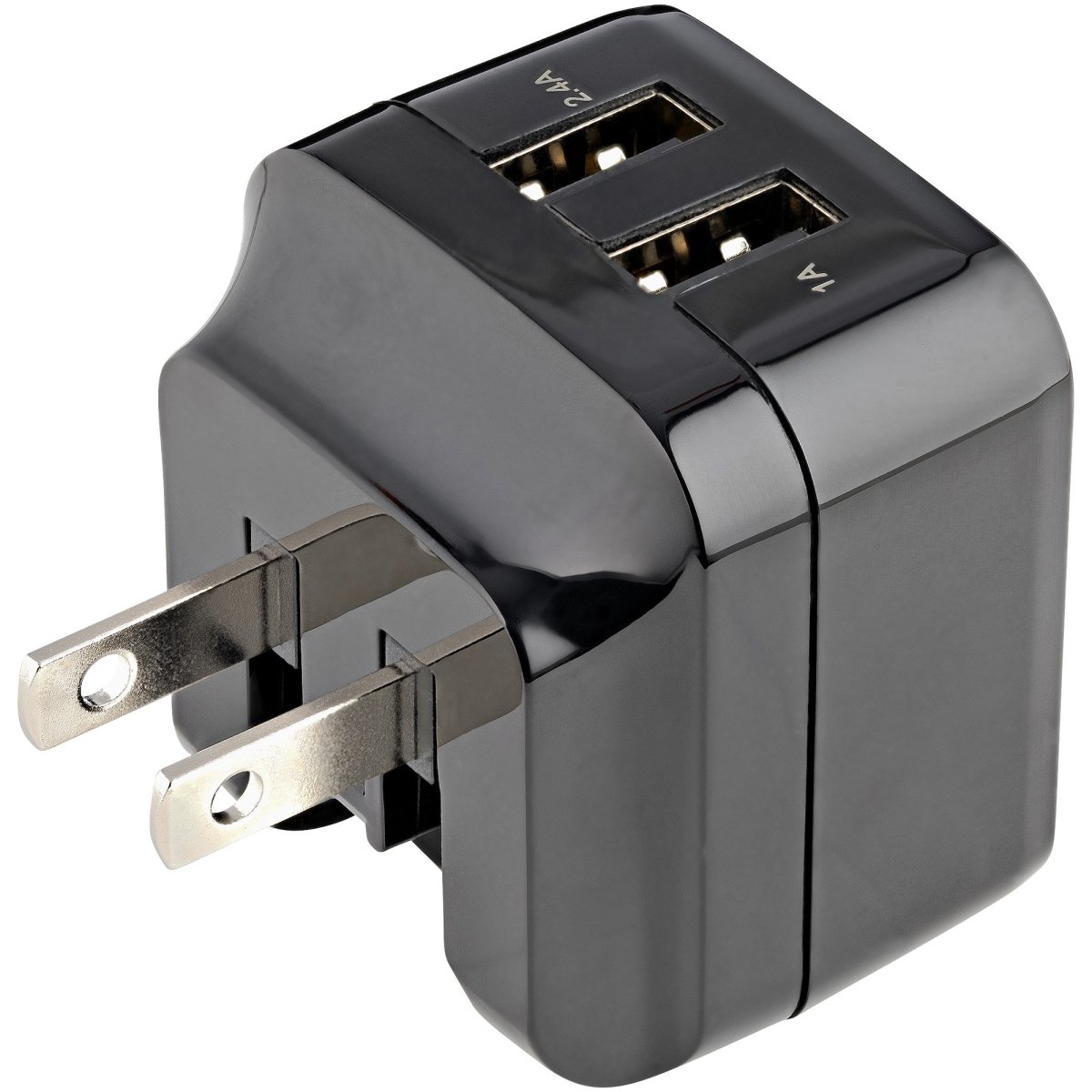 USB2PACUBK 17W 2 Port USB Wall Charger, Black -  Startech