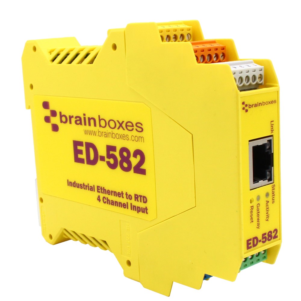 Picture of Brainboxes ED-582 Industrial Ethernet to 4 Channel RTD Remote IO Module with -22F to Plus 176F