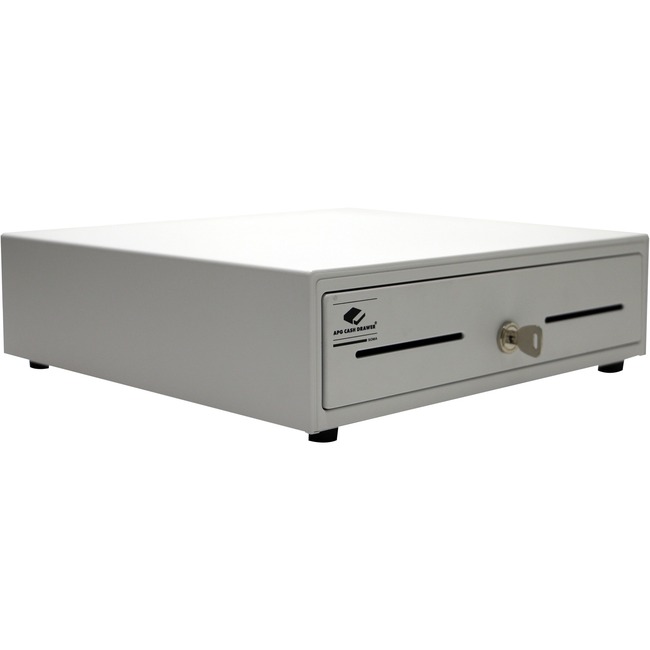 Picture of APG EKDS320-1-W330-A10 13 in. 4 Bill 5 Coin Till Cash Drawer Entry Level Electronic Point of Sale Cash Drawer&#44; White