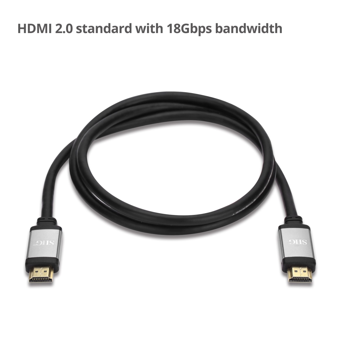 CB-H20S11-S1 4 ft. 4K High Speed HDMI Bandwidth Cable, Black & Grey