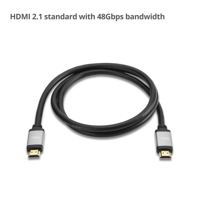 8 ft. 4K Ultra High Speed HDMI Bandwidth Cable, Black & Grey