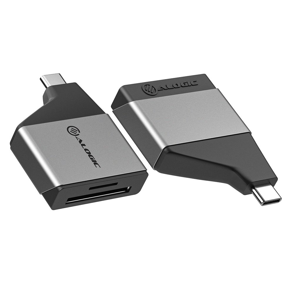 Picture of Alogic ULCSDMN-SGR Ultra Mini USB-C Male to SD & Micro SD Card Reader Female Adapter