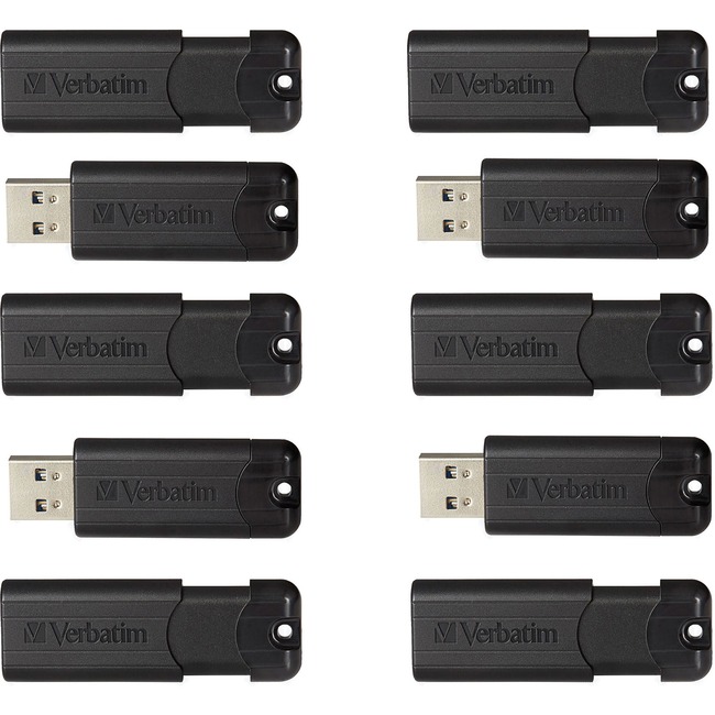 32GB USB 3.0 Black Pinstripe 3.0 Flash Drive-Retract