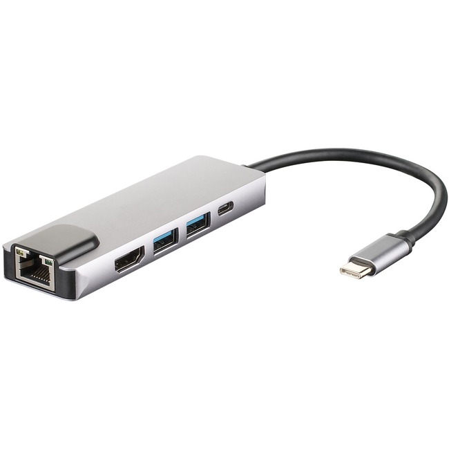 Picture of 4XEM 4XUSBCHUB08 5-in-1 HDMI - RJ-45&#44; USB 3.0 USB-C Network RJ45 Power Deliver Dock