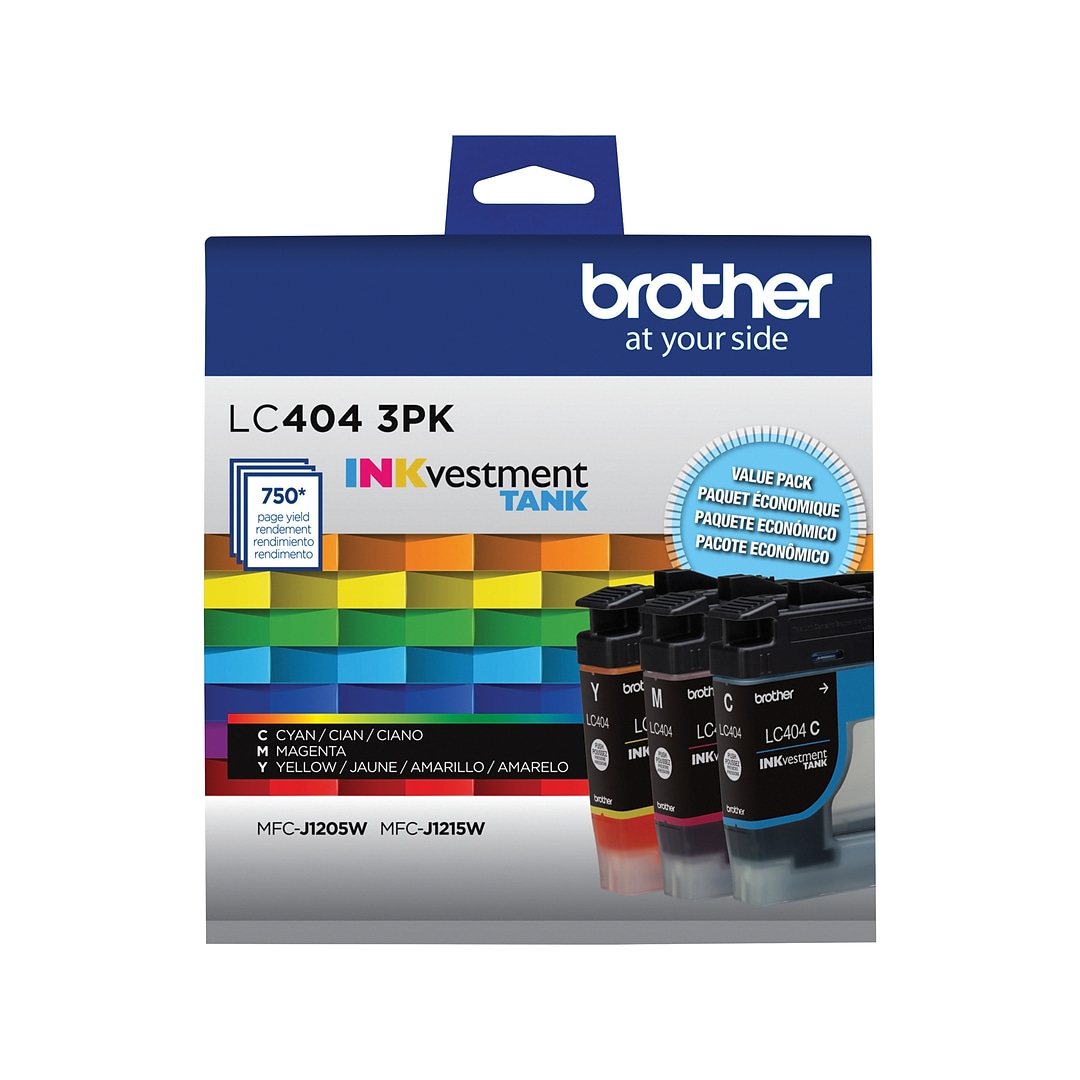 Picture of Brother LC4043PKS Standard Yield Ink Cartridges&#44; Cyan&#44; Magenta & Yellow - Pack of 3