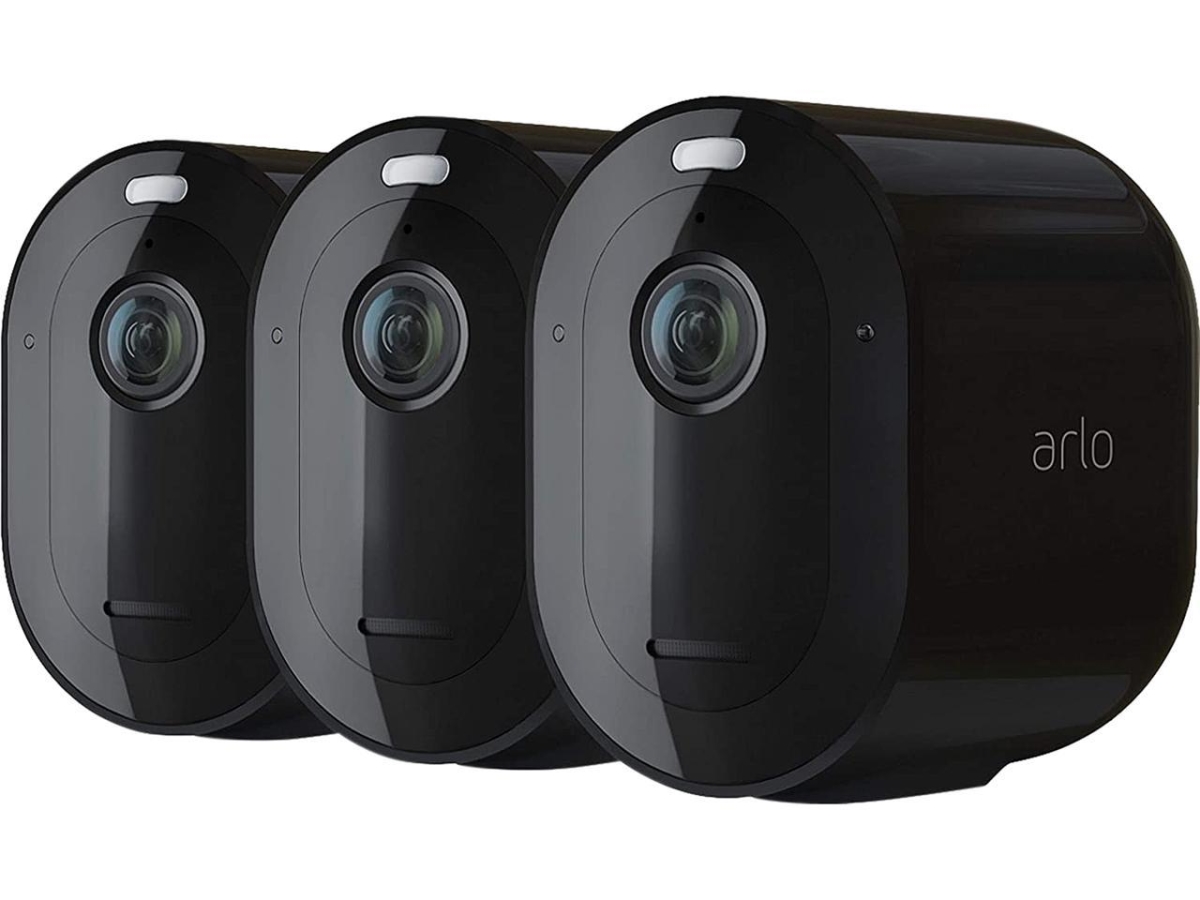 Picture of Arlo VMC4350B-100NAS Pro 4 Wire-Free Spotlight Camera&#44; Glossy Black - Pack of 3