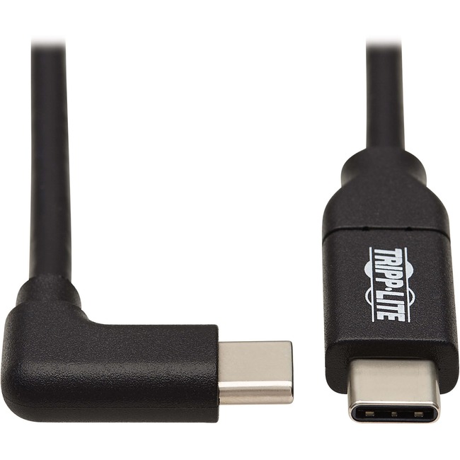 Tripp Lite U040-02M-C-5ARA 6.6 ft. 100W USB-C to USB-C Right-Angle Plug PD Charging Cable, Black