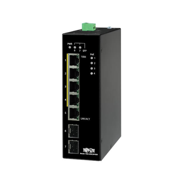 Picture of Tripp Lite Master-power NGI-U05C2POE4 5 Port Unmanaged Industrial Gigabit Ethernet Switch&#44; Black