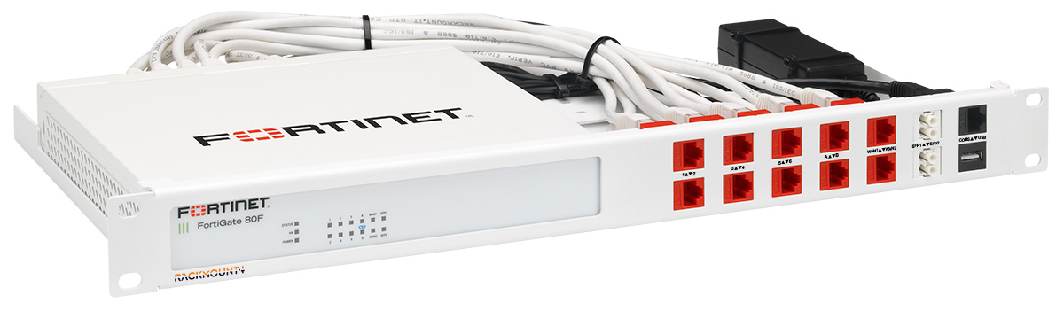 Rackmount.IT RM-FR-T15 19 in. Mount Kit for FortiGate 80F & FortiGate 81F, White