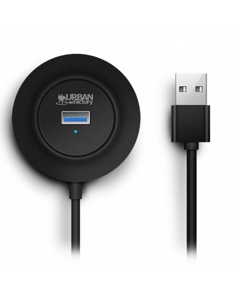 4 Port USB Hub, Black