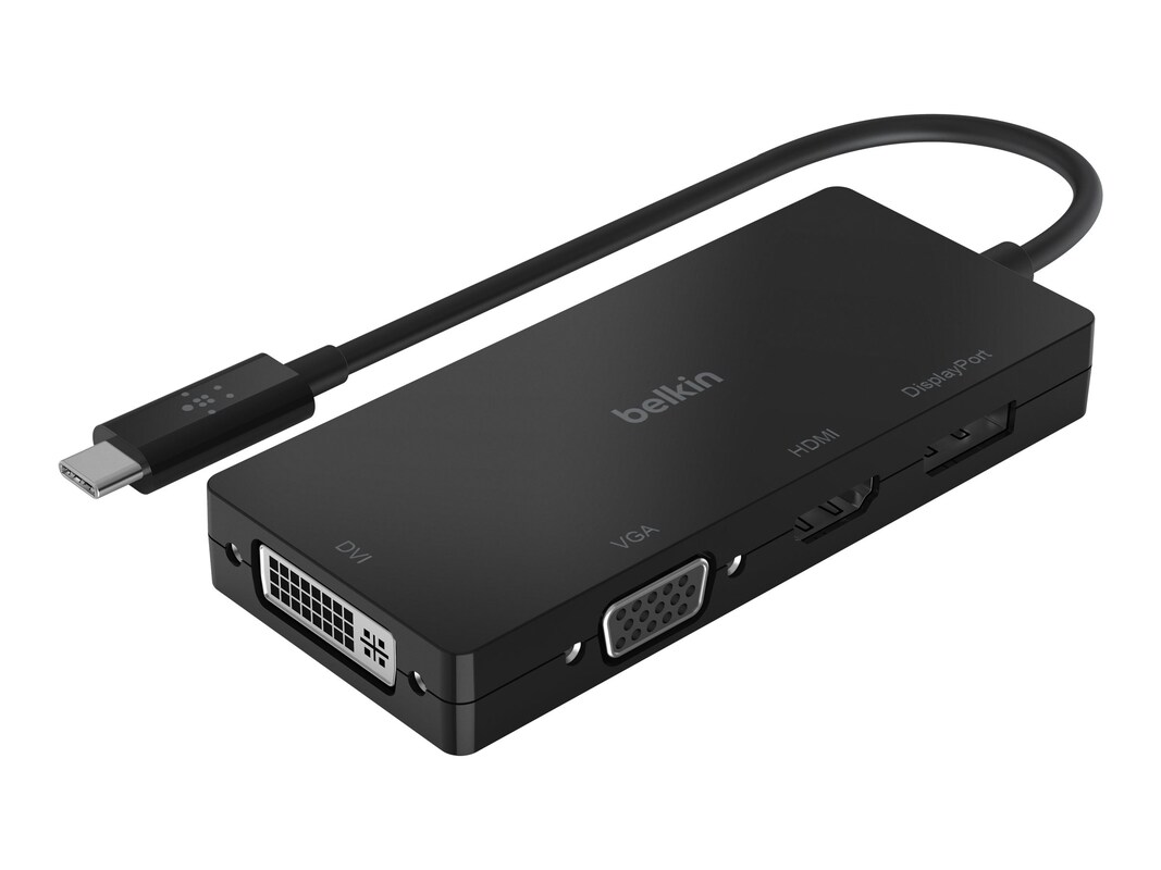 Picture of Belkin-Cable AVC003BTBK USB-C To HDMI VGA DVI Display Port 03-Retail Multiport Video Adapter&#44; Black