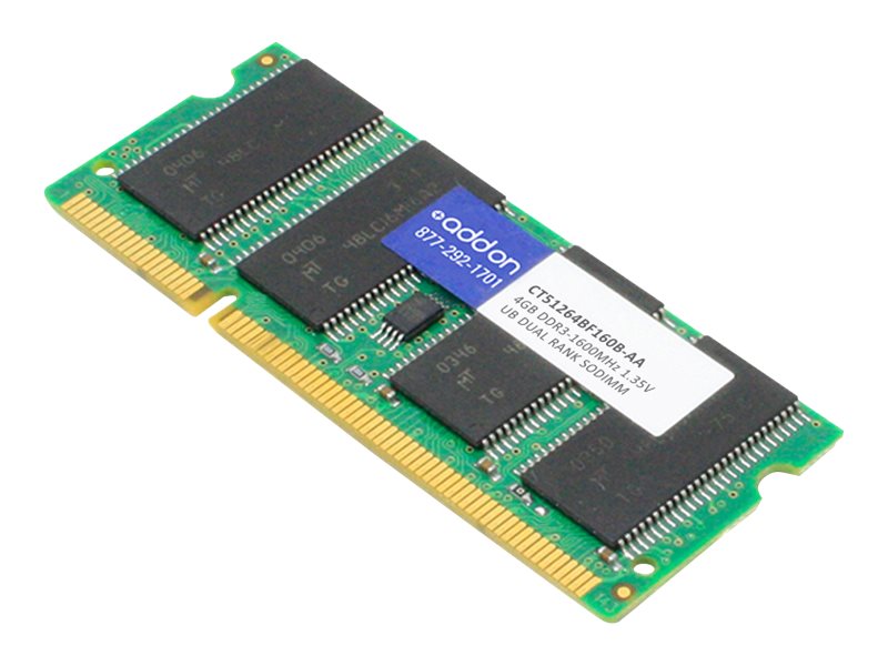 Picture of Addon CT51264BF160B-AA 4GB DDR3-1600MHZ 1.35V DR SODIMM Laptop PC Computer Memory