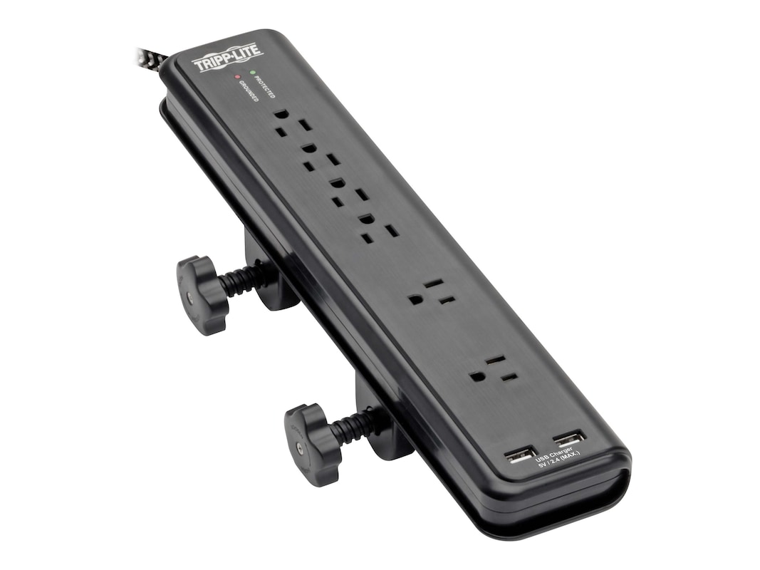 8 ft. Cord Safe-IT 6-Outlet Surge Protector with 2 USB Ports protective
