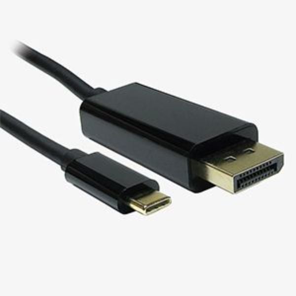 Addon USBC2DPMFAL-AA 1.2 m USB Type C Male to Female DisplayPort Female Adapter Cable with Aluminum Housing, Black