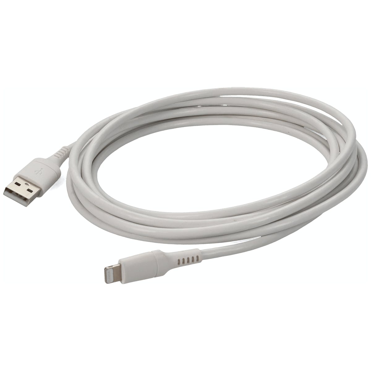Picture of Addon USB2LGT3MW 3 m USB 2.0 A to Lightning Male-Male Charge Cable&#44; White