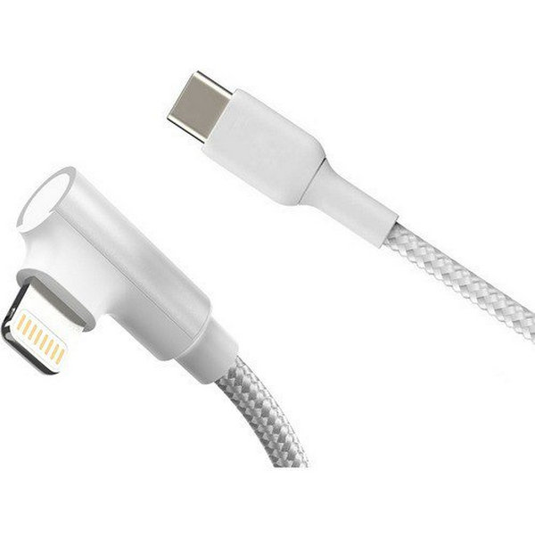 Picture of 4XEM 4XLIGHTNING6RAW 6 ft. Lightning To USB Right Angle Charging Cable for Ipad & Iphone 13 12 11 XR&#44; White