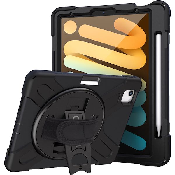 Silicone & Polycarbonate Rugged Case for Ipad Mini 6, Black