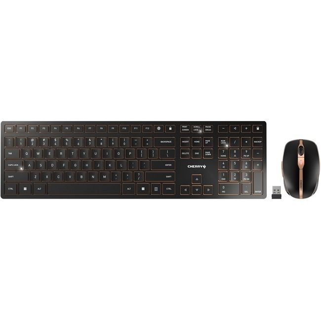 Picture of Cherry Desktop JD-9100US-2 USB 104 Plus 6 Keys Wireless Keyboard & Mouse Combo&#44; Black & Bronze