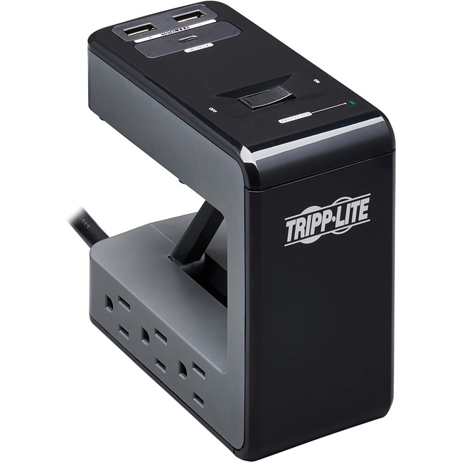 Tripp Lite TLP648UCBAM 8 ft. 6 Outlet 5-15R 3 USB Ports Safe-It Clamp Surge Protector -  Interex By Tripp-Lite