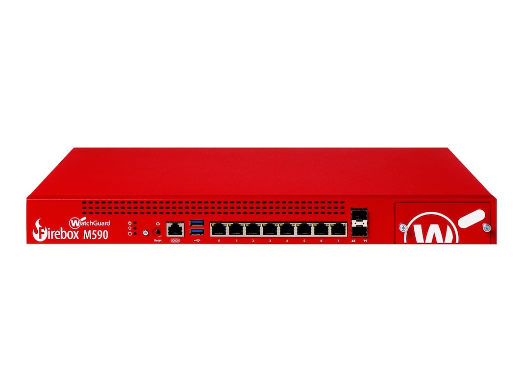 Picture of WatchGuard Technologies WGM59001603 Firebox M590 High Availability Firewall 8 Port 10-100-1000Base-T 10GBase-X - 10 Gigabit Ethernet - 8 x RJ-45 - 3 Total Expansion Slots - 3 Year Standard Support