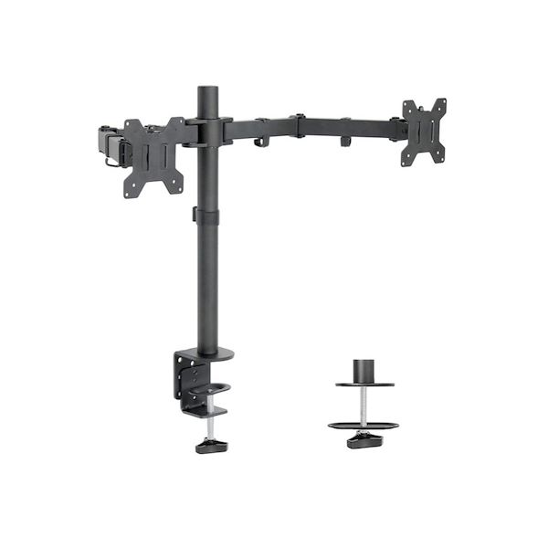 Picture of Amer Networks 2XC Dual Monitor Mount Desk Clamp - 17 Center Pole Maximum 32 Display, Black