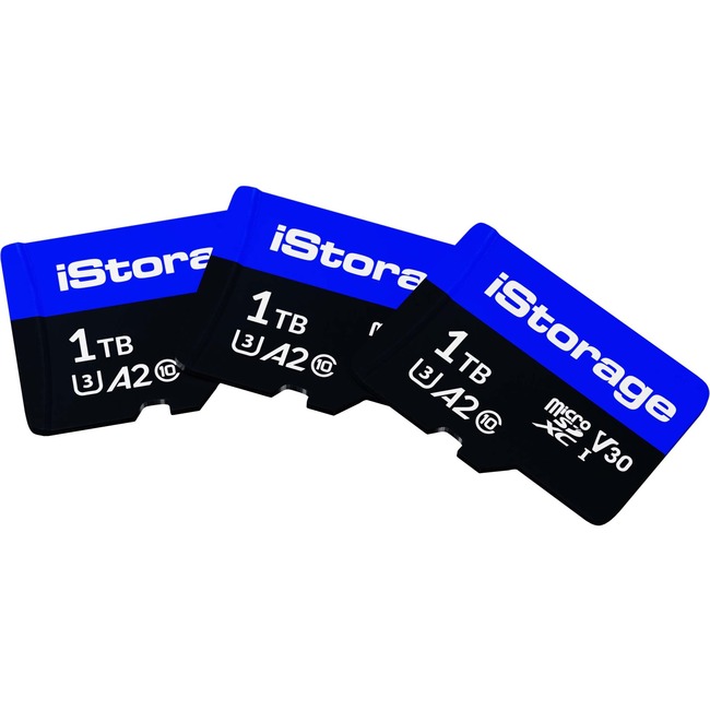 Picture of Istorage IS-MSD-3-1000 1 TB Microsdxc - 100 MB-s Read - 95 MB-s Write - Pack of 3