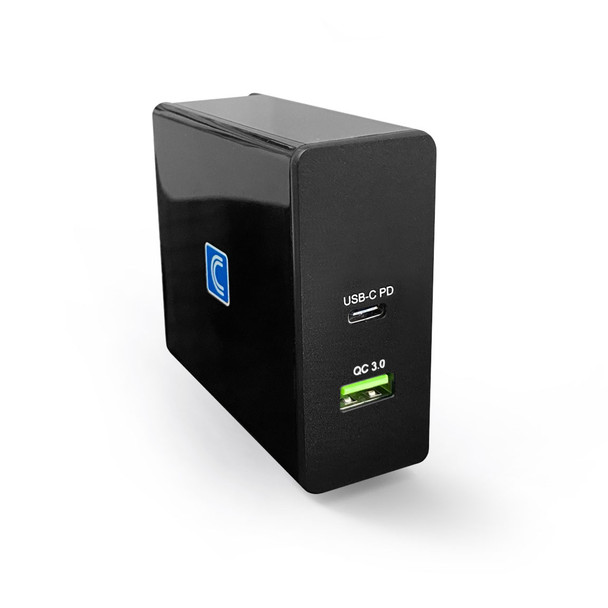 CPWR-2QC60W USB 2-Port 60W USB-C PD & USB-A Quick Charging Technology 3.0 Wall Charger -  Comprehensive Connectivity