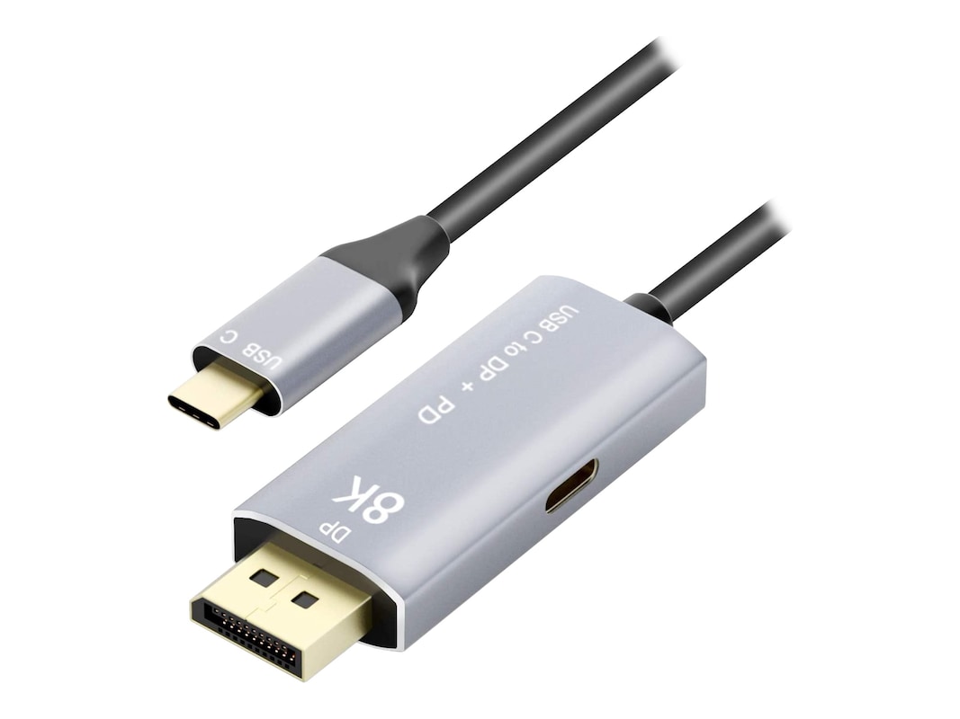 Picture of 4xem 4XTPC026B1M 3 ft. USB Type C to Displayport Cable with PD 8K 60HZ & 4K 144HZ&#44; Black