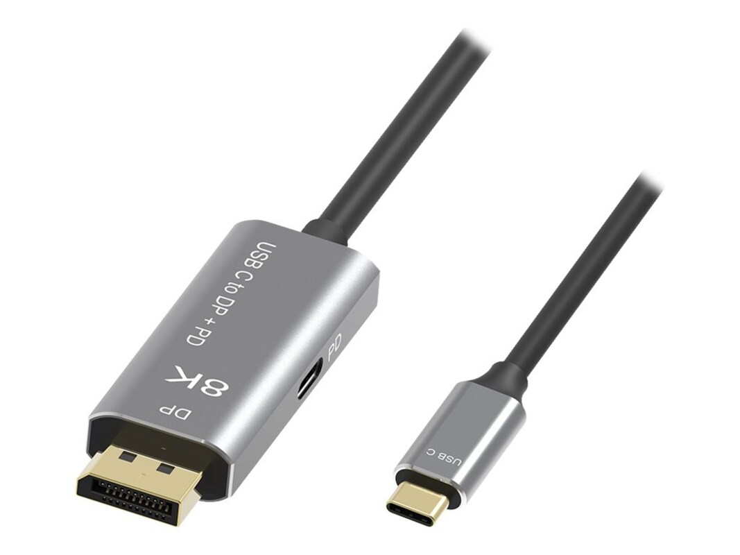 Picture of 4xem 4XTPC026B2M 6 ft. USB Type C to Displayport Cable with PD 8K 60HZ & 4K 144HZ&#44; Black