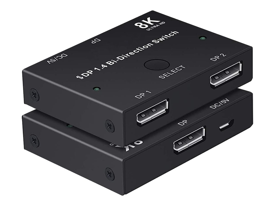 Picture of 4xem 4XHSP1001 2X1 8K Displayport BI-Directional Switch with 8K 60HZ & 4K 144HZ&#44; Black