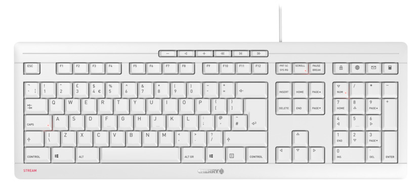 Picture of Cherry JK-8500EU-0 Stream Wired Quiet Keyboard&#44; White