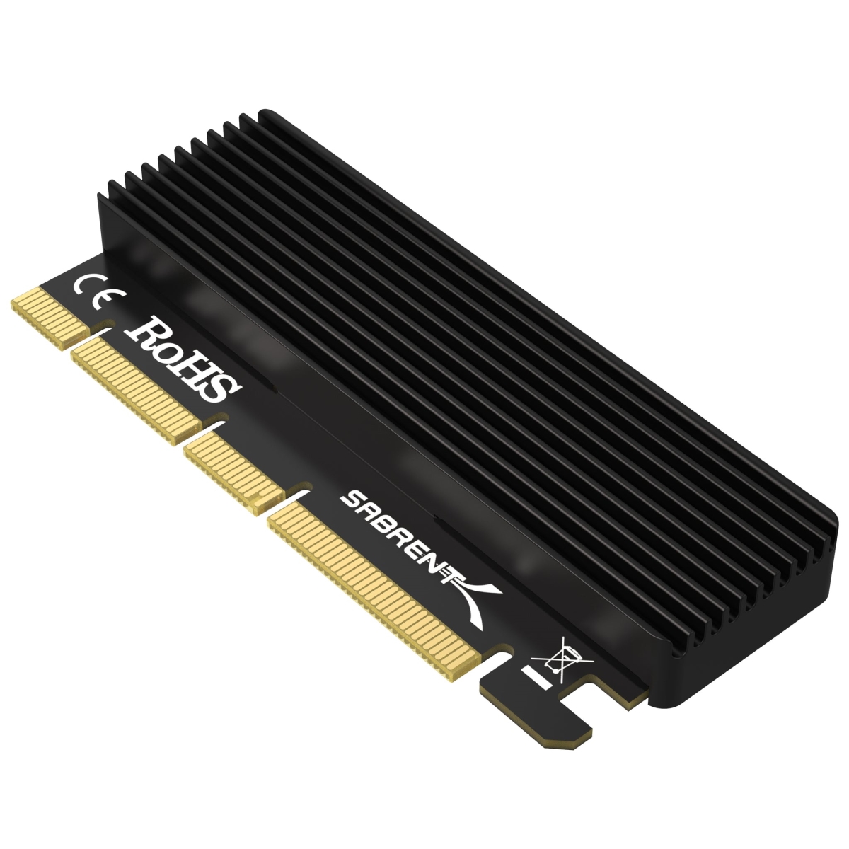 Picture of Sabrent EC-PCIE NVMe M.2 SSD to PCIe X16-X8-X4 Card with Aluminum Heat Sink