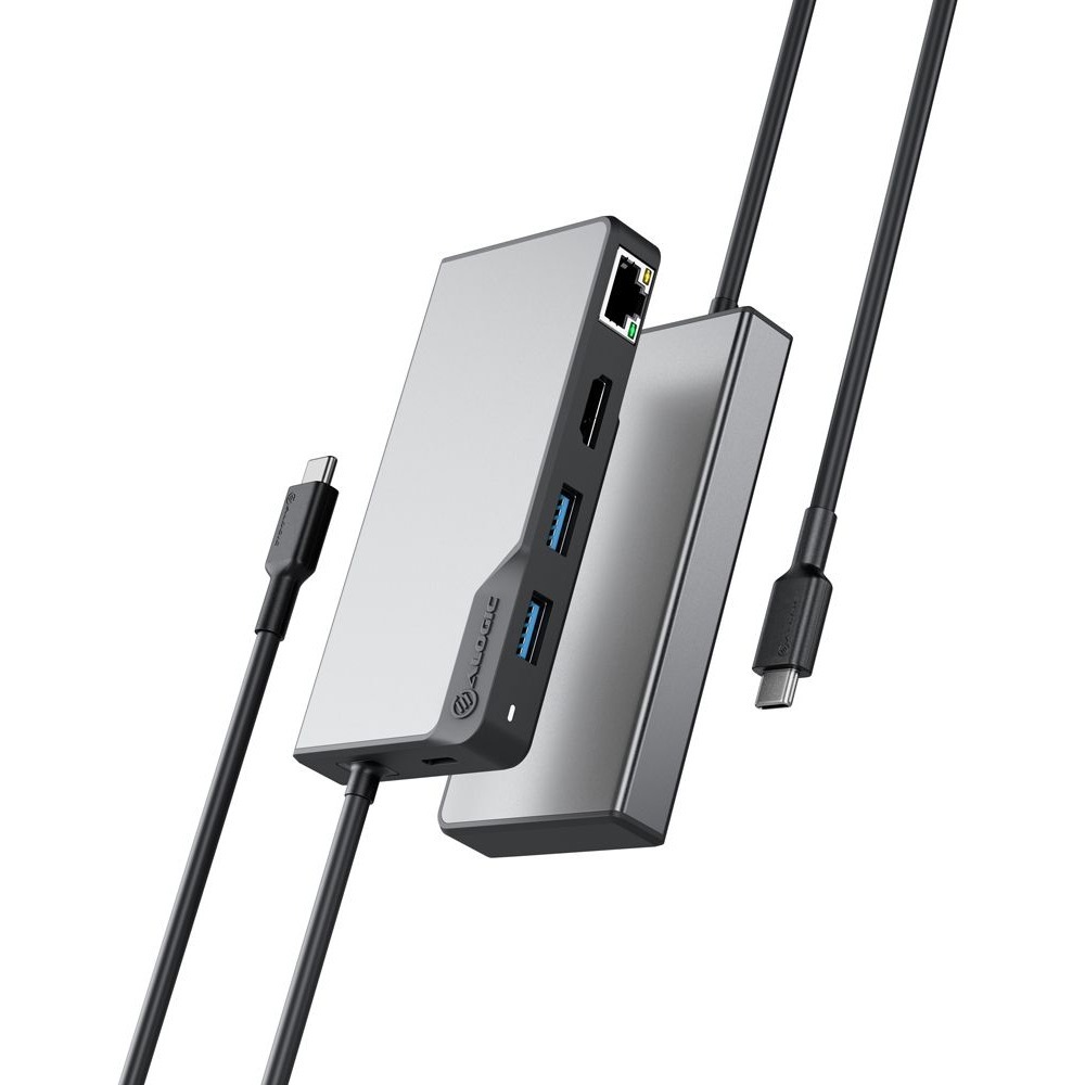 Picture of Alogic UCFUPRGEV2-SGR USB-C Fusion Alpha 5-in-1 Hub&#44; HDMI-USB-Ethernet & PD0&#44; Space Gray