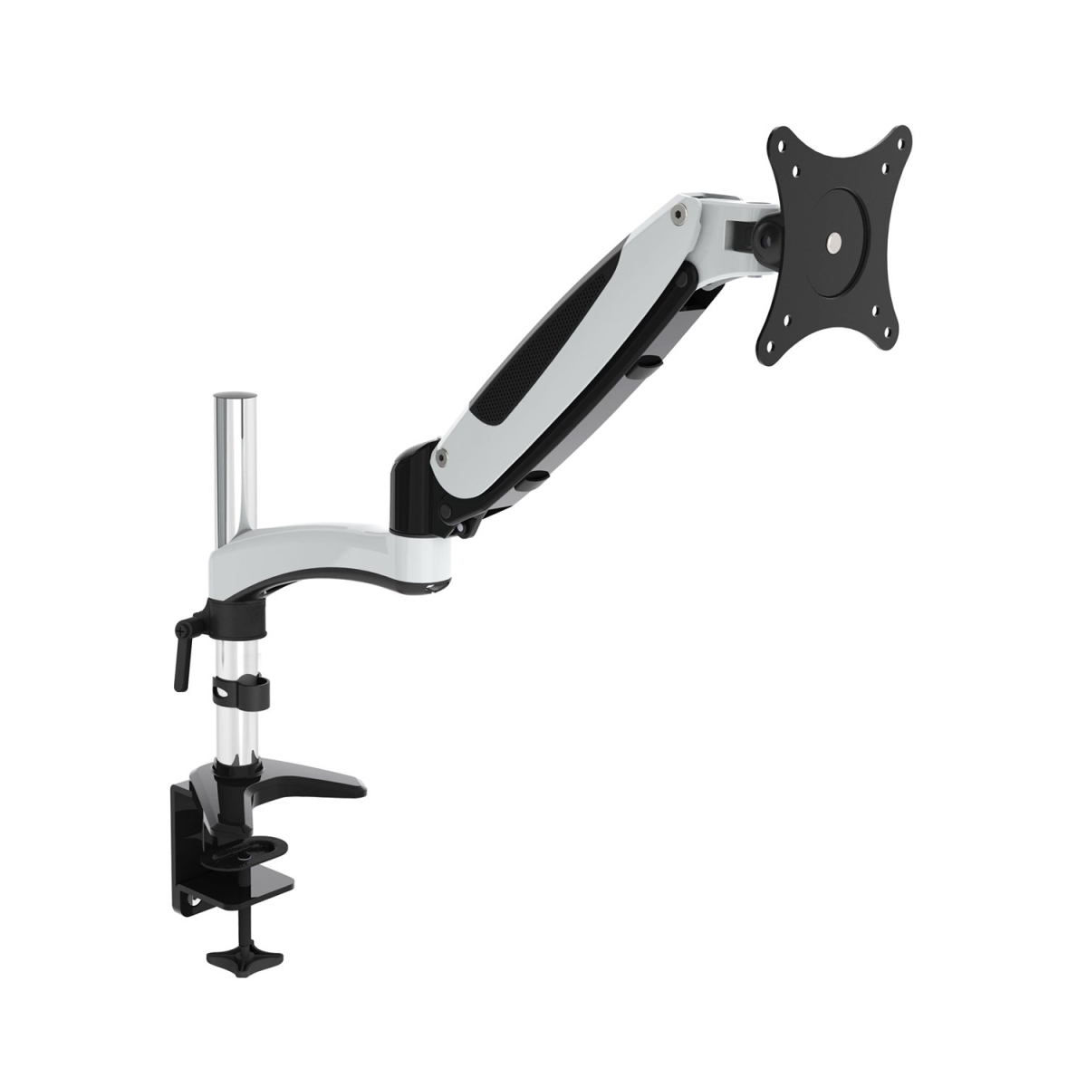 Picture of Amer Networks HYDRA1A Single Monitor Mount with Articulating Arm - White&#44; Black & Chrome
