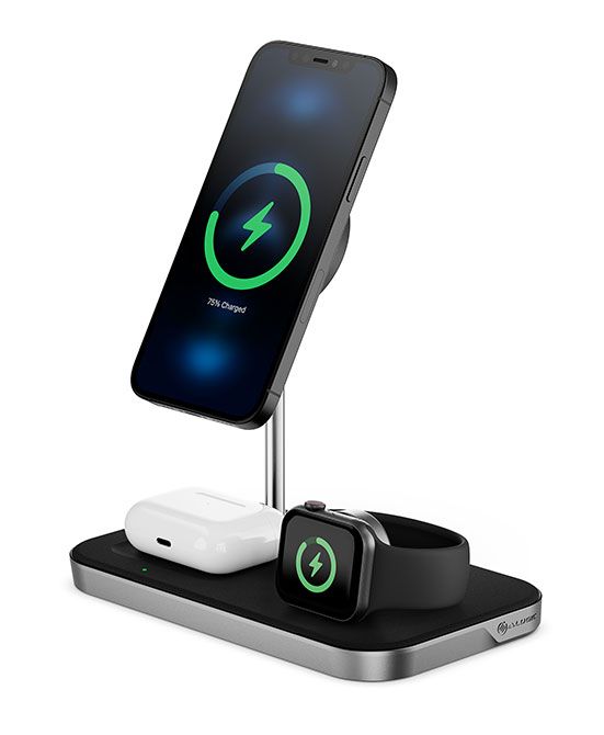 Picture of Alogic MSP31CS15W MagSpeed 3-in-1 Wireless 15W Charging Station