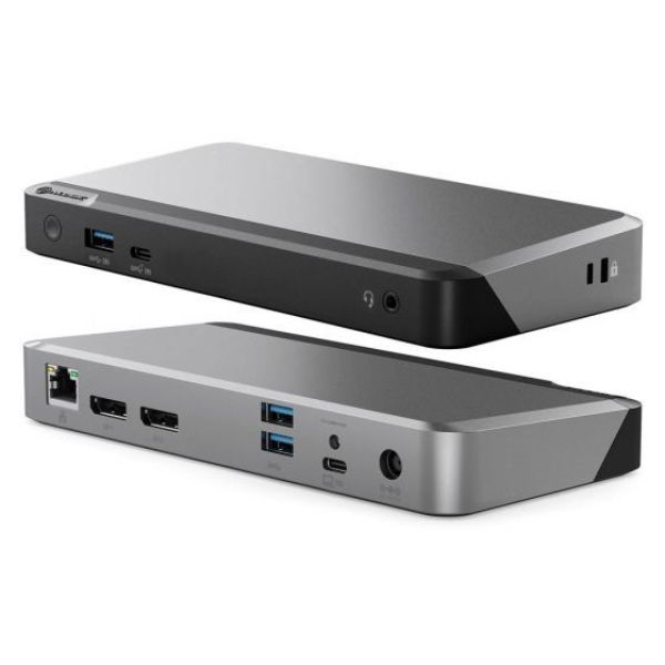 Picture of Alogic DUPRMX2-100 MX2 USB-C Dual Display DP Alt Mode Docking Station&#44; Space Grey & Black